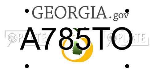 A785TO Georgia License Plate