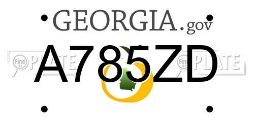 A785ZD Georgia License Plate
