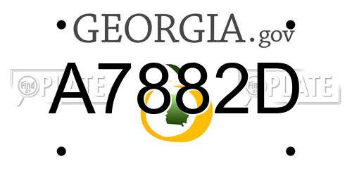 A7882D Georgia License Plate