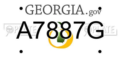 A7887G Georgia License Plate