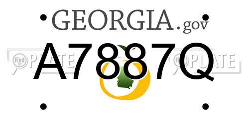 A7887Q Georgia License Plate