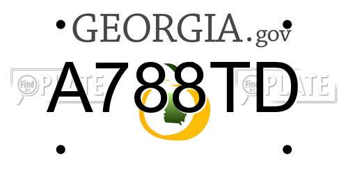 A788TD Georgia License Plate