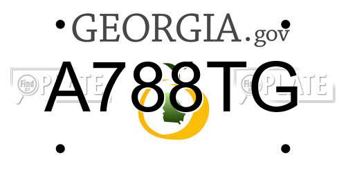 A788TG Georgia License Plate