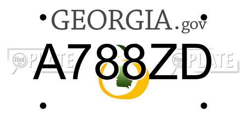 A788ZD Georgia License Plate