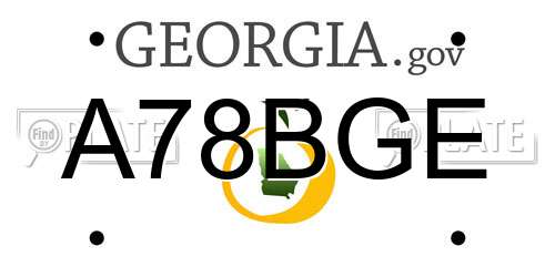 A78BGE Georgia License Plate