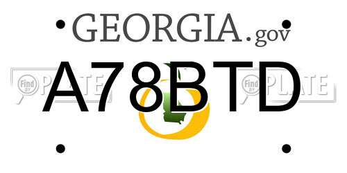 A78BTD Georgia License Plate