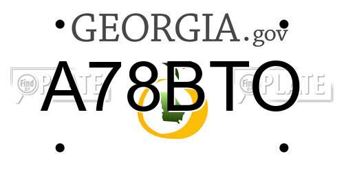 A78BTO Georgia License Plate