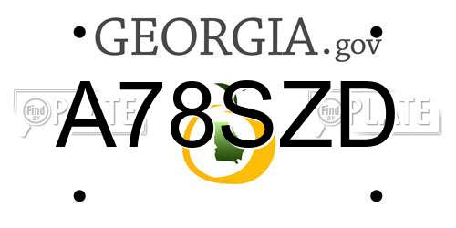 A78SZD Georgia License Plate