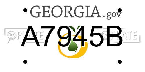 A7945B Georgia License Plate
