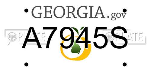 A7945S Georgia License Plate