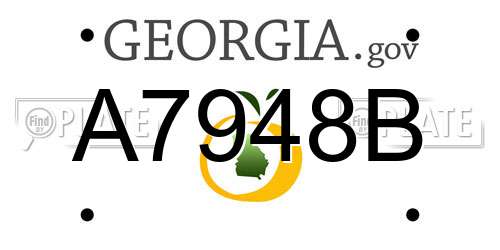 A7948B Georgia License Plate