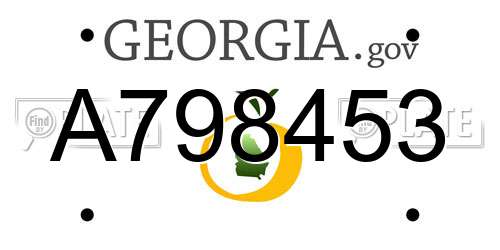 A798453 Georgia License Plate
