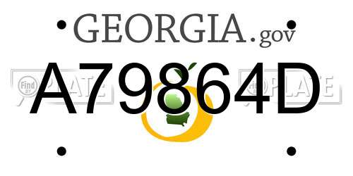 A79864D Georgia License Plate