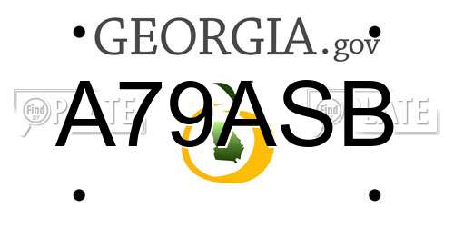 A79ASB Georgia License Plate