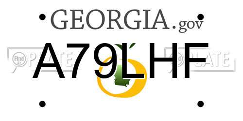 A79LHF Georgia License Plate