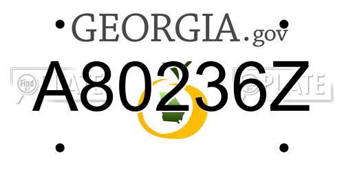 A80236Z Georgia License Plate