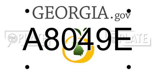 A8049E Georgia License Plate