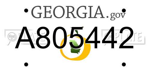 A805442 Georgia License Plate