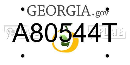 A80544T Georgia License Plate