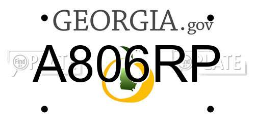 A806RP Georgia License Plate