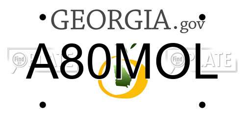 A80MOL Georgia License Plate