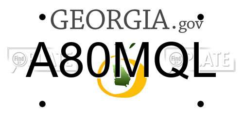 A80MQL Georgia License Plate
