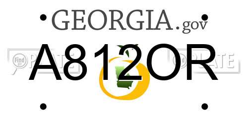 A812OR Georgia License Plate