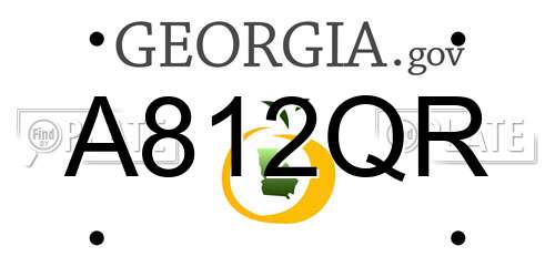 A812QR Georgia License Plate