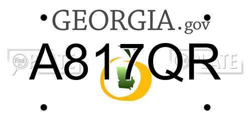 A817QR Georgia License Plate