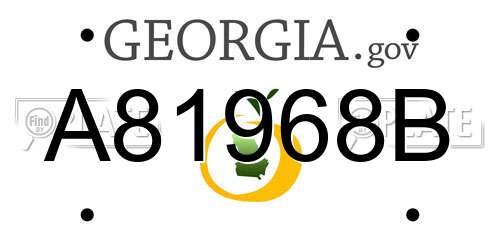 A81968B Georgia License Plate