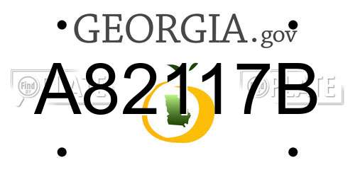 A82117B Georgia License Plate