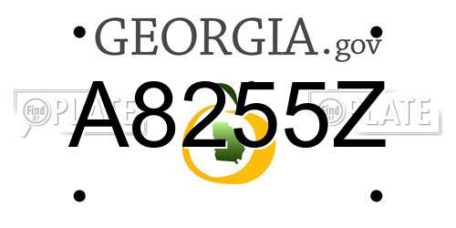 A8255Z Georgia License Plate