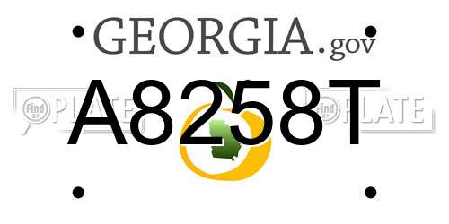 A8258T Georgia License Plate
