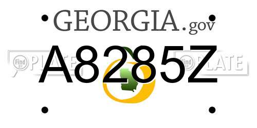 A8285Z Georgia License Plate