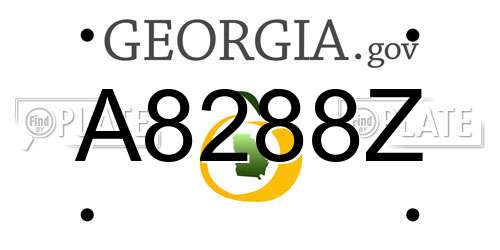 A8288Z Georgia License Plate