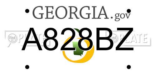 A828BZ Georgia License Plate