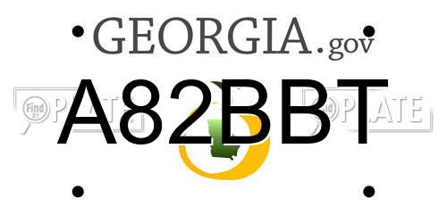 A82BBT Georgia License Plate