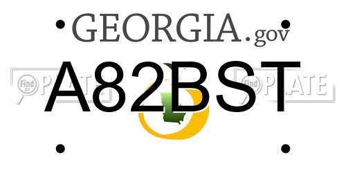 A82BST Georgia License Plate