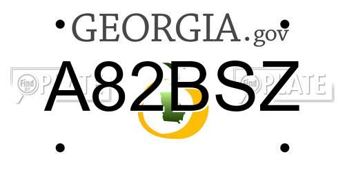 A82BSZ Georgia License Plate