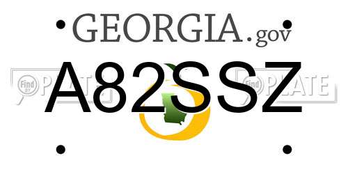 A82SSZ Georgia License Plate