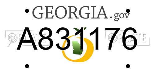 A831176 Georgia License Plate