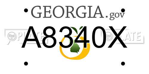 A8340X Georgia License Plate