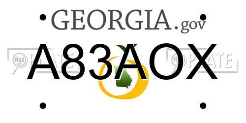A83AOX Georgia License Plate