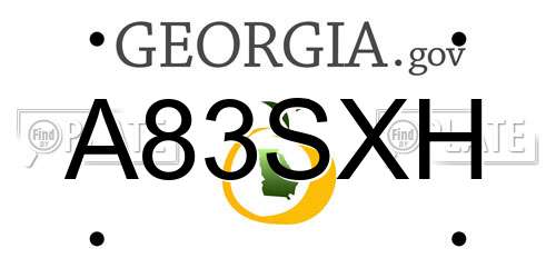 A83SXH Georgia License Plate