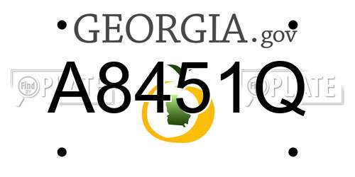 A8451Q Georgia License Plate