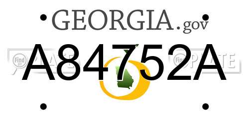A84752A Georgia License Plate