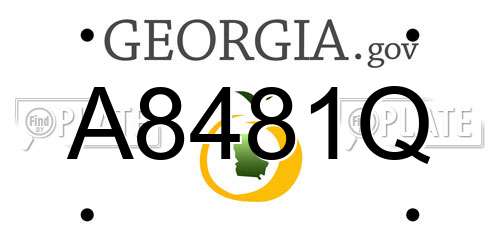A8481Q Georgia License Plate
