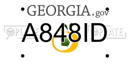 A848ID Georgia License Plate