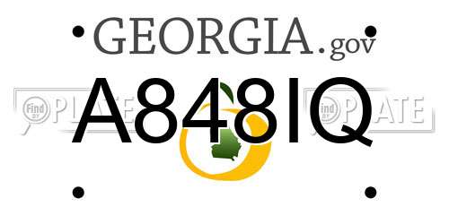 A848IQ Georgia License Plate