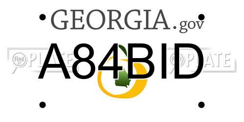 A84BID Georgia License Plate